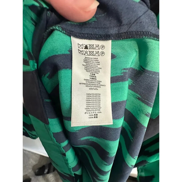 MICHAEL Michael Kors Top Womens Blouse M Green Blue Long Sleeves Tunic - Picture 13 of 13